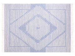 Beliani Bavlněný koberec 140 x 200 cm modrý/bílý ANSAR