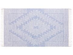 Beliani Bavlněný koberec 80 x 150 cm modrý/bílý ANSAR