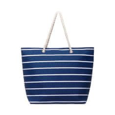 CoZy Velká plážová taška - Stripes, tmavě modrá