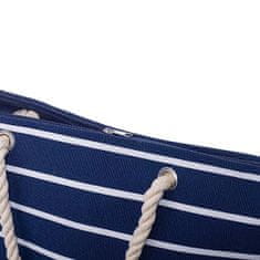 CoZy Velká plážová taška - Stripes, tmavě modrá