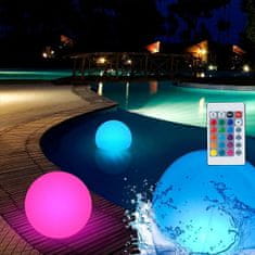 Cool Mango Plující kulaté světlo pro zahradu nebo bazén, vodotěsná svítící koule, bazénové světlo s dálkovým ovládáním - Floatylight