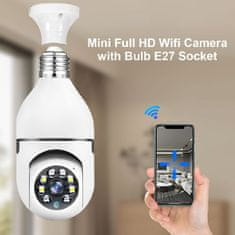 Cool Mango Wifi bezpečnostní kamera, otočná bezdrátová kamera, přenos živého videa přes telefon, infračervený noční režim - Bulby