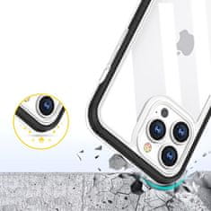 Noah Čirý silikonový kryt 3v1 pro iPhone 14 Pro Max s rámečkem černý