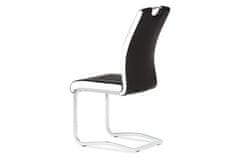 Autronic Moderní jídelní židle Jídelní židle chrom / koženka černá s bílými boky (DCL-406 BK)