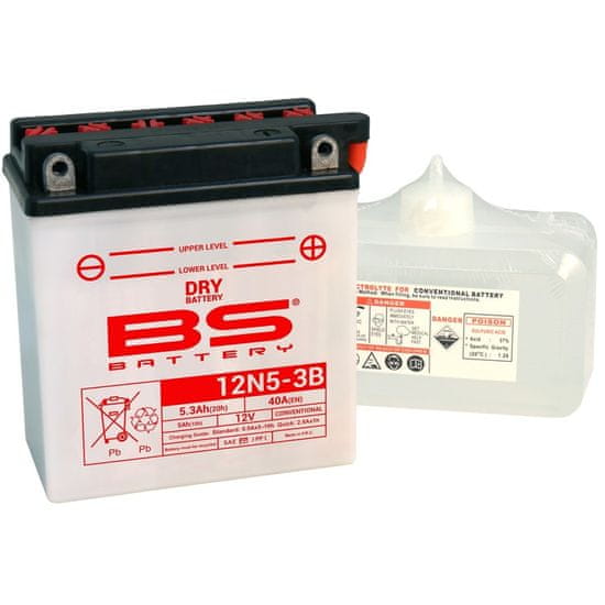 BS-BATTERY Konvenční baterie s kyselinovým obalem - 12N5-3B 310533
