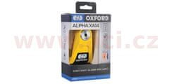Oxford zámek kotoučové brzdy Alpha Alarm XA14, OXFORD (integrovaný alarm, žlutý/černý, průměr čepu 14 mm) LK217