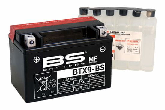 BS-BATTERY Bezúdržbová baterie s kyselinou - BTX9-BS 300621