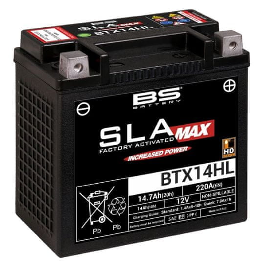 BS-BATTERY SLA Max Bezúdržbová baterie s tovární aktivací - BTX14HL 300882