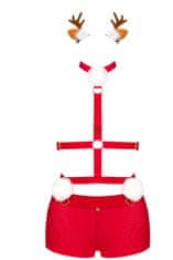 Obsessive Dámský erotický kostým + Ponožky Gatta Calzino Strech, červená, XS/S