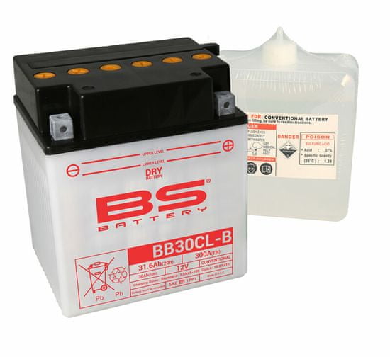 BS-BATTERY Vysoce výkonná baterie s kyselinovým obalem - BB30CL-B 310553