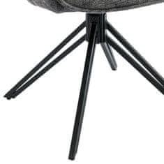 Autronic Jídelní a konferenční židle, potah tmavě šedá látka, kovové nohy, černý mat