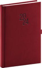 Grooters Denní diář Vivella Classic 2024, vínový, 15 × 21 cm