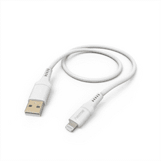 Hama MFi USB kabel pro Apple, USB-A Lightning, 1,5 m Flexible, silikonový, bílá