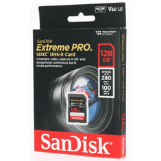 SanDisk Extreme PRO 128 GB V60 UHS-II SD cards, 280/100 MB/s,V60,C10,UHS-II