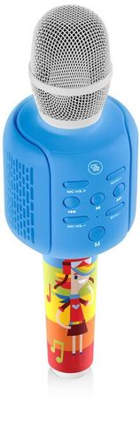 hezký mikrofon gogen déčko modrý super zvuk Bluetooth zabudovaná ovládací tlačítka dlouhá výdrž na nabití baterie