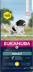 Eukanuba Adult Medium Breed 15+3kg ZDARMA