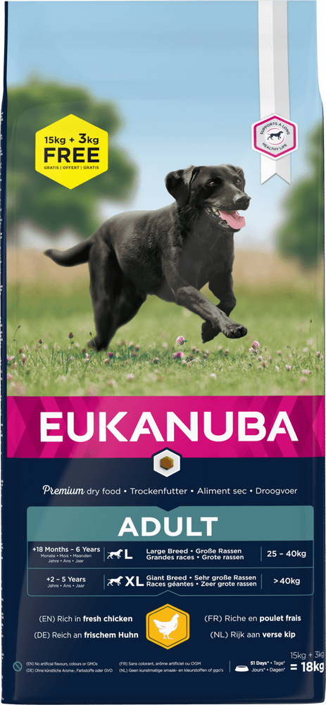 Eukanuba Adult Large Breed 15+3kg ZDARMA