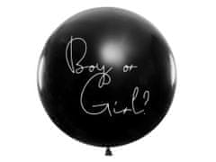 KIK Odhalení pohlaví Dívka balón černý bílý nápis