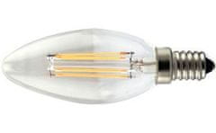 HADEX Žárovka LED E14 svíčková, 4x Filament 230V/4W, teplá bílá