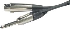 HADEX Kabel XLR 3P zdířka - Jack 6,3 stereo, 10m, OFC kabel 6mm