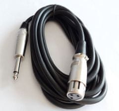 HADEX Kabel XLR 3P zdířka - Jack 6,3 mono, 2m, OFC kabel 6mm