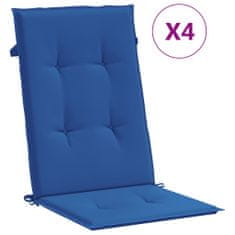 Vidaxl Podušky na židli vysoké opěradlo 4ks královsky modré 120x50x3cm