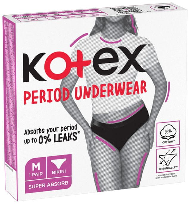Levně Kotex Period Underwear menstruační kalhotky vel. M
