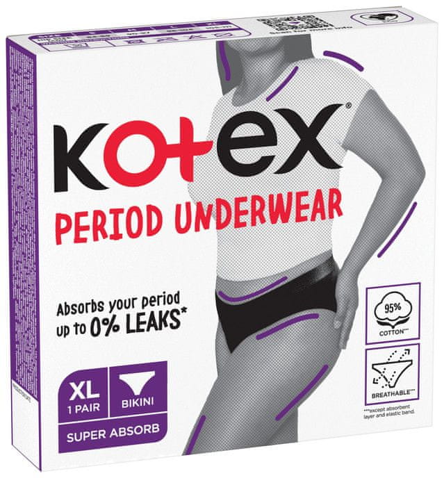 Levně Kotex Period Underwear menstruační kalhotky vel. XL