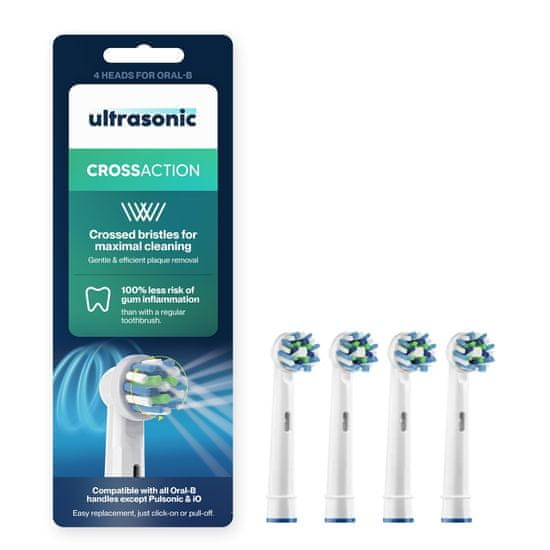Ultrasonic Ultrasonic náhradní hlavice pro Oral-B CrossAction, 4 ks