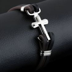 Gaira® Kožený náramek s křížem 30255-10 černý