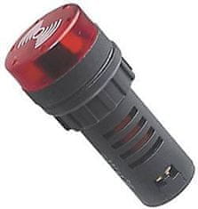 HADEX Kontrolka 12V LED 29mm, AD16-22SM červená s bzučákem