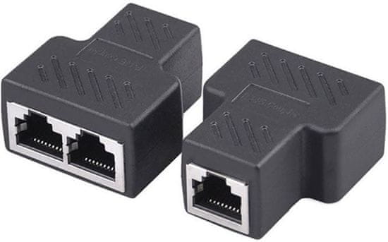HADEX Modulární rozbočení RJ45 LAN Ethernet 1x female/2x female