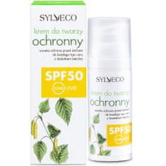 Sylveco Ochranný krém na obličej SPF50 - Váš sluneční štít, Zpoždění procesů stárnutí díky vitamínu E, 50ml