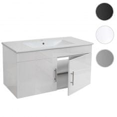 MCW Umyvadlo + toaletní skříňka D16, umyvadlo Umyvadlo, certifikované MVG, vysoký lesk 90 cm ~ bílá