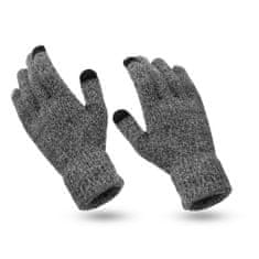 Aleszale Pánské rukavice s ovládacími prvky telefonu - šedá