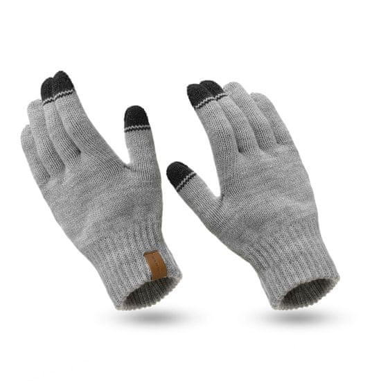 NANDY Pánské zimní dotykové rukavice - tmavě šedé