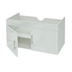MCW Umyvadlová skříňka D16, umyvadlová skříňka pod umyvadlo koupelnový nábytek, MVG vysoký lesk 90cm ~ bílá