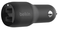 Belkin nabíječka do auta, 2x USB-A 24W, černá, CCB001btBK