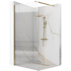 BPS-koupelny Bezrámová sprchová zástěna REA AERO INTIMO 100 cm, zlatá kartáčovaná