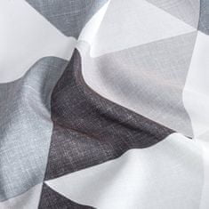 DESIGN 91 Dekorační závěs s kroužky - Adina šedý s geometrickým motivem 140 x 250 cm, ZA-391710