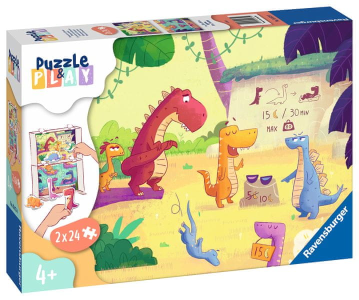 Levně Ravensburger Puzzle & Play Dinosaurus 2x24 dílků