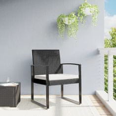 Vidaxl Zahradní jídelní židle 2 ks černé PP ratan