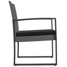 Petromila Zahradní jídelní židle 2 ks tmavě šedé PP ratan