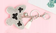 INNA Klíčenka s motýlem a krystaly pro tašku na klíče barva stříbrná