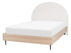 Beliani Čalouněná postel 140 x 200 cm bílá MILLAY