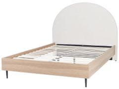Beliani Čalouněná postel 140 x 200 cm bílá MILLAY