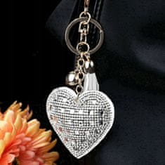 INNA Klíčenka srdce přívěšek přívěšek krystaly taška klíče barva stříbrná