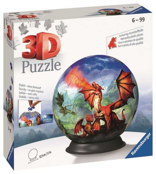 Levně Ravensburger Puzzle-Ball Mystický drak 72 dílků