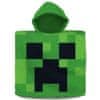 Pončo Minecraft bavlna s kapucí 60x120 cm