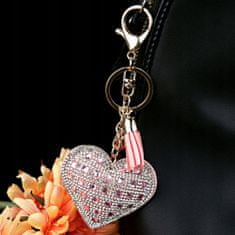 INNA Klíčenka srdce přívěšek přívěšek krystaly taška klíče barva růžová